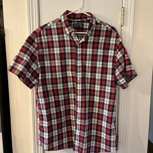 Mens Short Sleeve Casual Button Down L